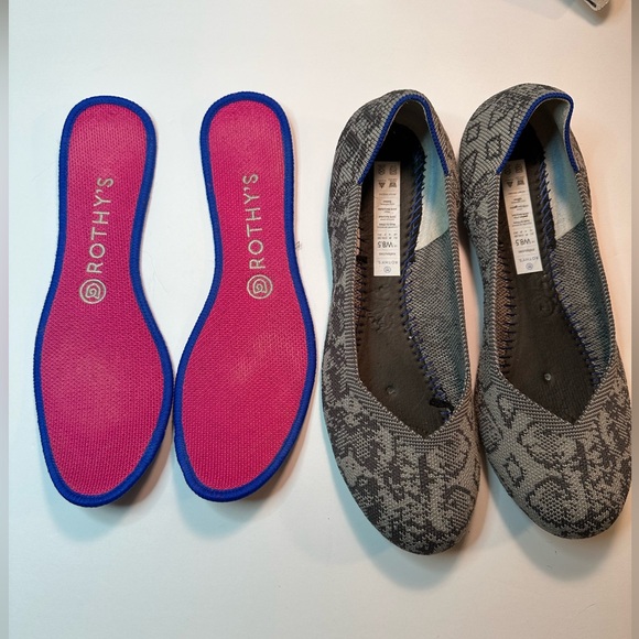 Rothy’s THE FLAT grey stone snakeskin - Retired - Picture 2 of 6